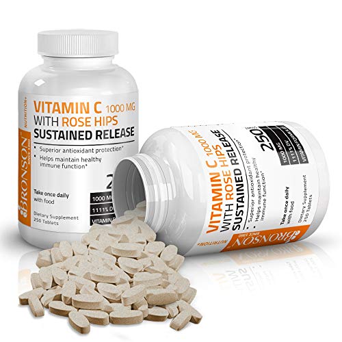 Bronson Vitamin C 1000 mg with Rose Hips Sustained Release, 250 Tablets Bronson buy supplements canada