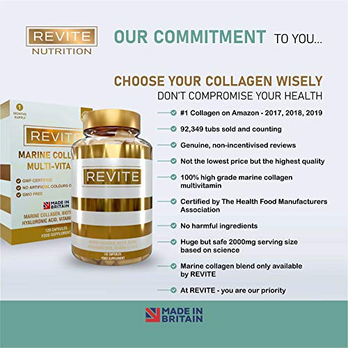 Marine Collagen Capsules 2000mg, Hyaluronic Acid, Silica, Biotin, Vitamin A, E & C Hair Revite buy supplements canada