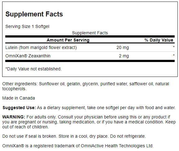 Swanson Synergistic Eye Health - Lutein and Zeaxanthin Supplement Swanson buy supplements canada