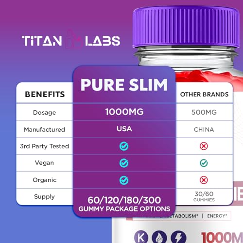 (3 Pack) Pure Slim Keto ACV Gummies, Pure Slim Keto ACV Advanced Weight Loss 1000 MG Titan Labs buy supplements canada