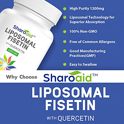 Sharoaid Liposomal Fisetin with Quercetin Supplements 1200 mg per Serving,High Absorpti Sharoaid buy supplements canada