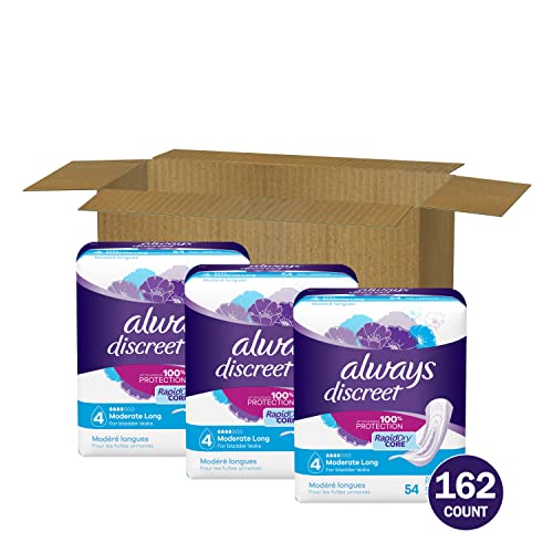 Always Discreet Adult Moderate Long Incontinence Pads, Up to 100% Leak Always Discreet buy supplements canada