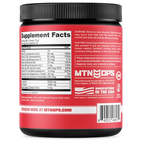 MTN OPS Enduro Nitric Oxide Supplement & Stim-Free Pre Workout - 30 Servings MTN OPS buy supplements canada