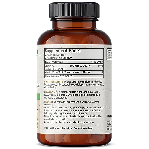 Futurebiotics Vitamin K2 (MK7) with D3 Supplement - Non-GMO Formula - 5000 IU Vitamin Futurebiotics buy supplements canada