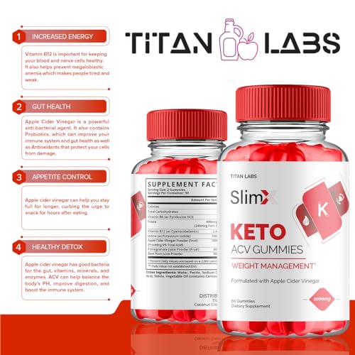 (3 Pack) SlimX Keto ACV Gummies, SlimX Keto ACV Advanced Weight Loss 1000MG Apple Titan Labs buy supplements canada