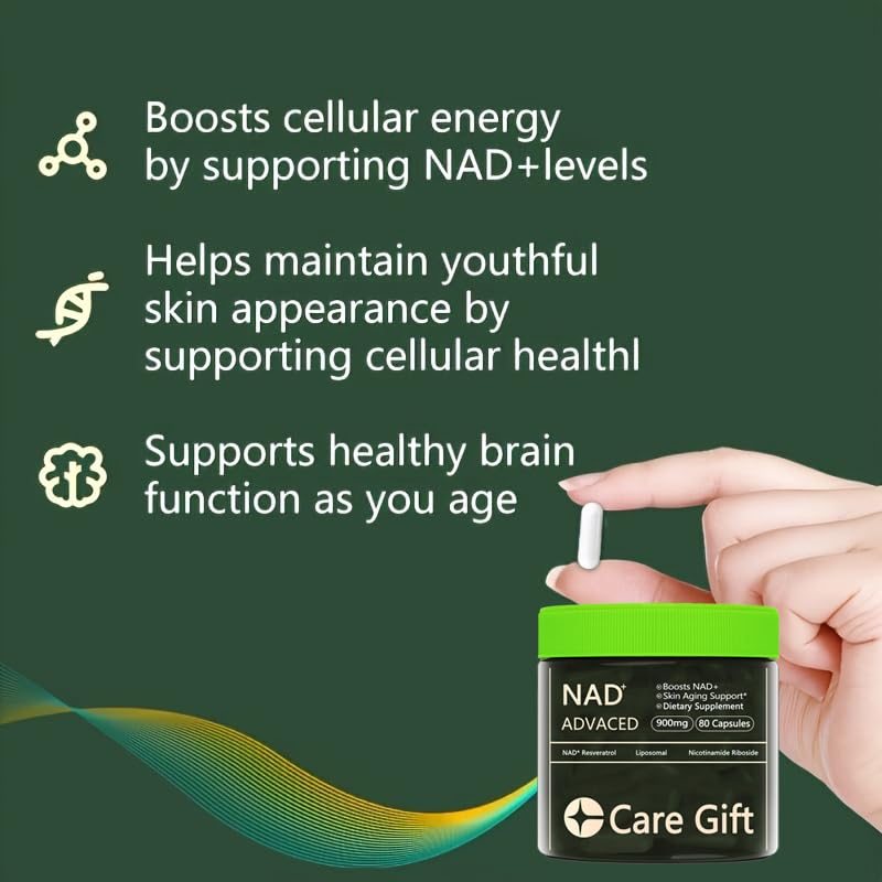 CARE GIFT NAD Supplement, NAD Nicotinamide Riboside Resveratrol 900mg - Liposomal NAD Supplements for Women & Men,NMNH Supplement Alternative for Energy, Focus, Anti-Aging (1 Pack) CARE GIFT buy supplements canada