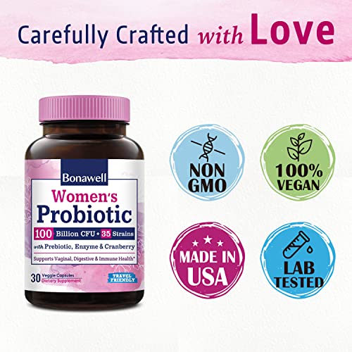 Bonawell Probiotics for Women 100B, with Organic Prebiotic, Cranberry for Feminine Health Bonawell buy supplements canada