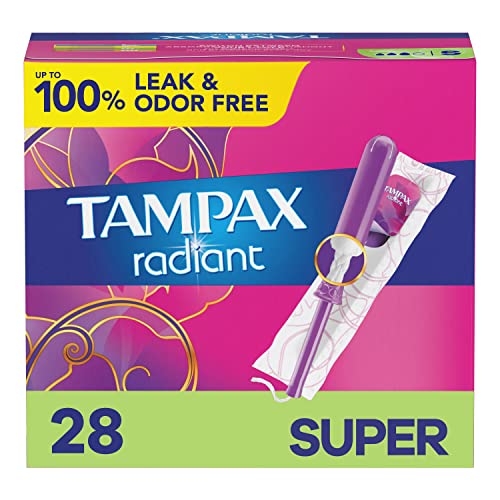 Tampax Radiant Tampons, Super Absorbency, With Leakguard Braid, Unscented, 28 Count Tampax buy supplements canada