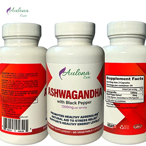 Aulona Care Ashwagandha with Black Pepper 1300mg for Healthy Adrenaline, Stress Relief Aulona Care buy supplements canada