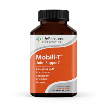 LifeSeasons Mobili-T - Joint Support Supplement - Reduces Aches & Discomforts - Increase Range of Motion - Rebuild Tissue & Cartilage - MSM Chondroitin Collagen Glucosamine & Turmeric - 208 Capsules LifeSeasons buy supplements canada