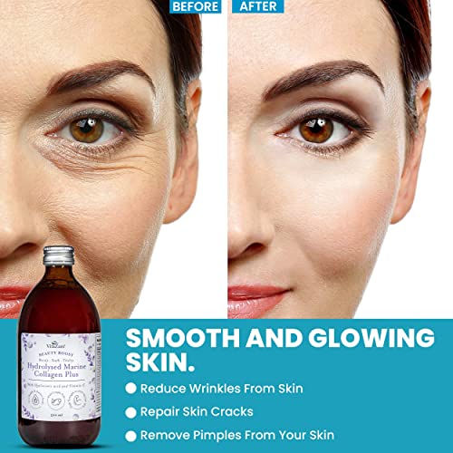 VitaZam Marine Collagen Liquid 10000mg with Hyaluronic Acid, Hydrolysed Peptide, Biotin for Hair, Skin, Nails, Joint, and Muscles, 500 ml VitaZam buy supplements canada