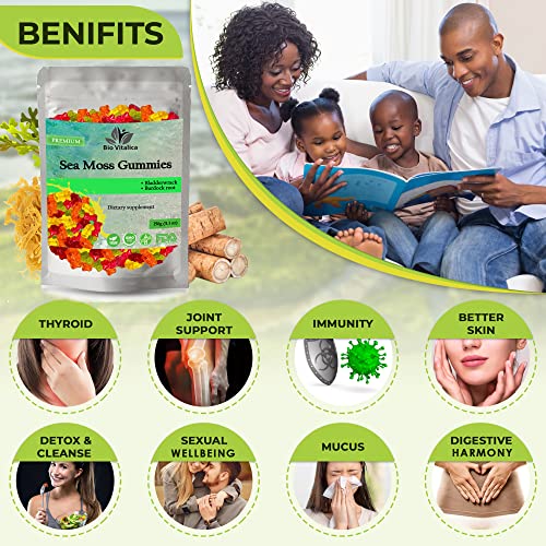 Sea Moss Gummies - Irish sea Moss raw Organic, Bladderwrack, Burdock Root BIO VITALICA buy supplements canada