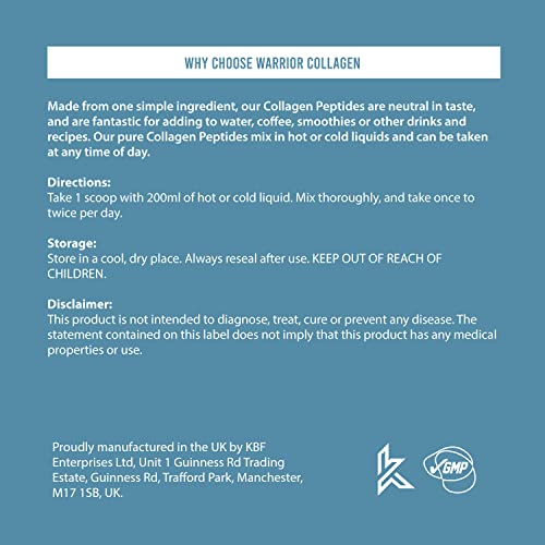 Warrior Collagen Peptides - Collagen Powder - 180g - Made from Premium Bovine Hydrolysed Collagen Warrior buy supplements canada