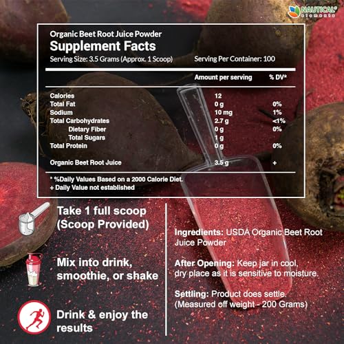 Beet Juice Powder Organic - Cold Pressed - 20:1 Concentrate - Concentrated Beet Root Nautical Elements buy supplements canada