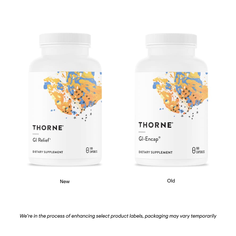 Thorne GI Relief - Digestion Supplement Supports Gut Health & Bloating Relief - Made with Marshmallow Root Extract & Digestive Enzymes - 180 Capsules - 90 Servings Thorne buy supplements canada