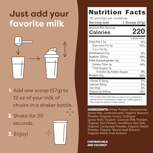 FlavCity Protein Powder Smoothie, Chocolate - 100% Grass-Fed Whey Protein Smoothie FlavCity buy supplements canada
