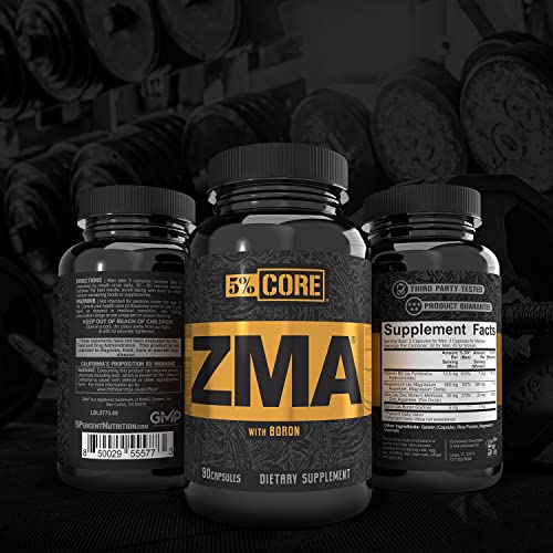 5% Nutrition Core ZMA (with Boron) | Promotes Recovery by Restoring Levels of Zinc, Magnesium & Vitamin B-6 (90 Capsules) 5% Nutrition buy supplements canada
