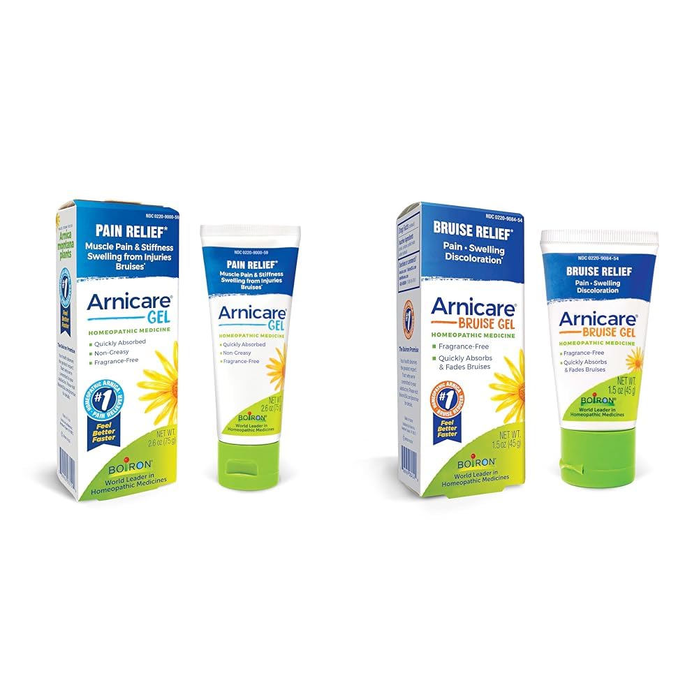 Boiron Arnicare Gel & Bruise Gel Bundle for Soothing Relief of Joint & Muscle Pain, Bruises or Injury - Unisex-Adults & Kids Boiron buy supplements canada