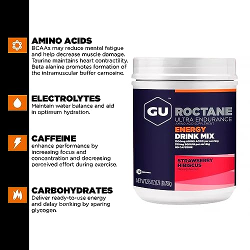 Gu Energy Roctane Ultra Endurance Energy Drink Mix, Strawberry Hibiscus GU Energy buy supplements canada