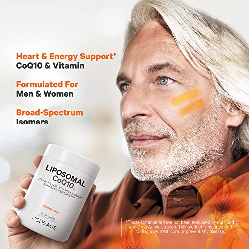 Codeage Liposomal CoQ10 Supplement - Vitamin E Isomers Tocopherols - 125mg Coenzy Codeage buy supplements canada