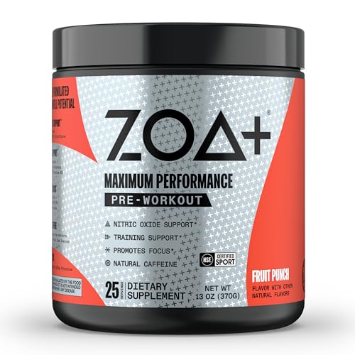 ZOA+ Pre-Workout Powder & Shaker Bottle Bundle, Fruit Punch ZOA buy supplements canada