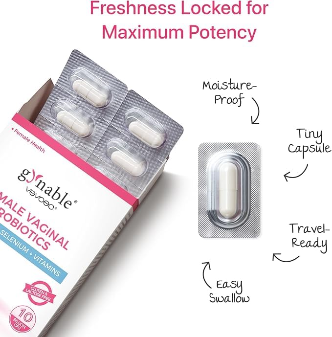 Gynable Vaginal Probiotics for Women Odor & Itch Support, Urinary | pH Balance, Female Probiotics 10 Billion CFU Lactobacillus Probiotics Blend,Selenium-Vitamin C/E/D3 Promote Immune Health,60 Count Vevoec buy supplements canada