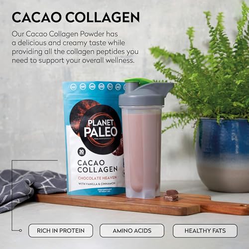 Planet PaleoCacao Collagen Powder (285g, 30 Servings) - MSC Certified, Wild Caught Marine Collagen Planet Paleo buy supplements canada