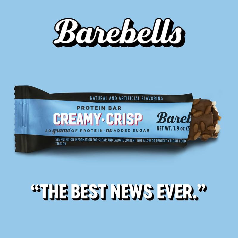 Barebells Protein Snacks Bars Creamy Crisp - 12 Count, 1.9oz Bars 55g of High Protein BAREBELLS buy supplements canada