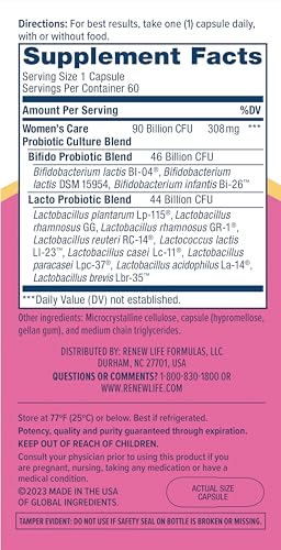 Renew Life Women's Probiotic Capsules, Supports pH Balance for Women, Vaginal Renew Life buy supplements canada