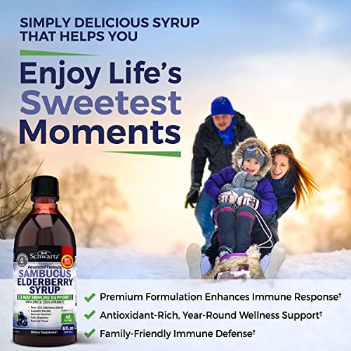 Elderberry Syrup for Kids and Adults - Natural Immune Support with Zinc and Vitamin C BioSchwartz buy supplements canada