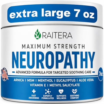 Raitera Neuropathy Cream – Extra Strength for Feet, Hands, Legs, Toes – Advanced Cooling Non-Greasy Fast Absorbing Formula - Natural Ingredients Frankincense, Arnica, Aloe Vera, Turmeric, MSM Raitera buy supplements canada