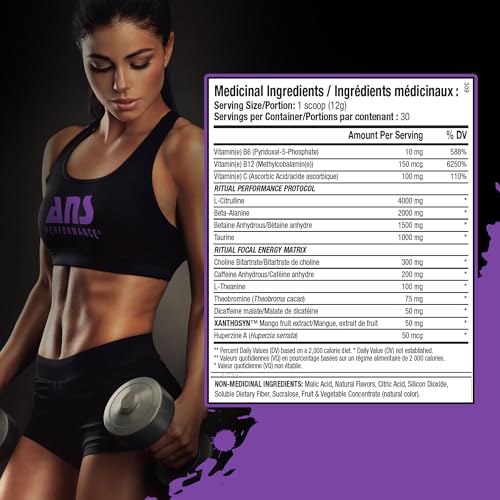 ANS Performance Ritual Pre Workout (30 Servings, 12.7 oz) - Complete Preworkout Formula ANS Performance buy supplements canada