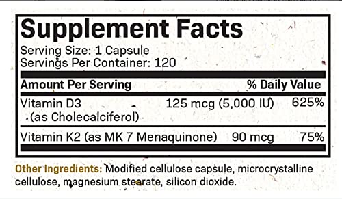 Futurebiotics Vitamin K2 (MK7) with D3 Supplement - Non-GMO Formula - 5000 IU Vitamin Futurebiotics buy supplements canada