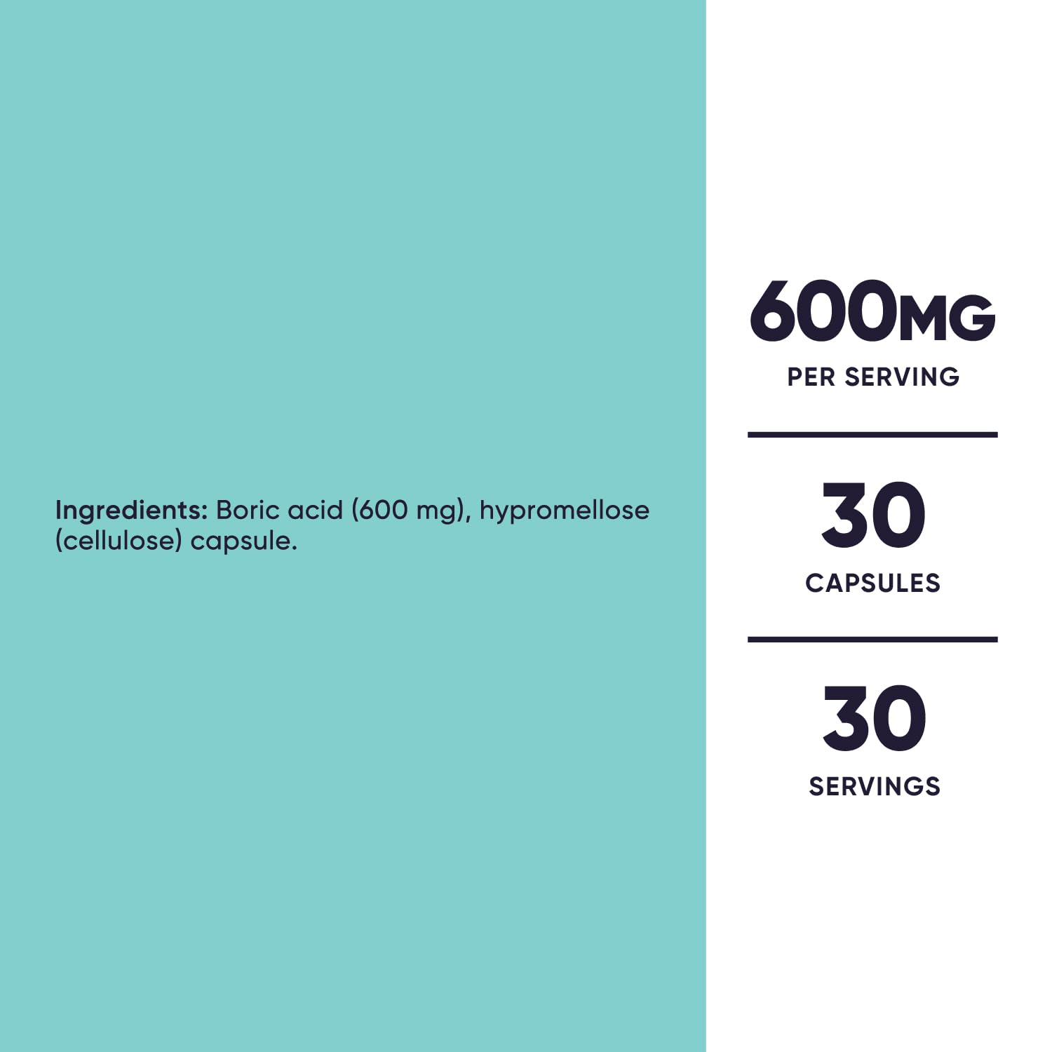 Nutricost Boric Acid 600mg, 30 Capsules - Vaginal Suppository - Non-GMO - for Women Nutricost buy supplements canada