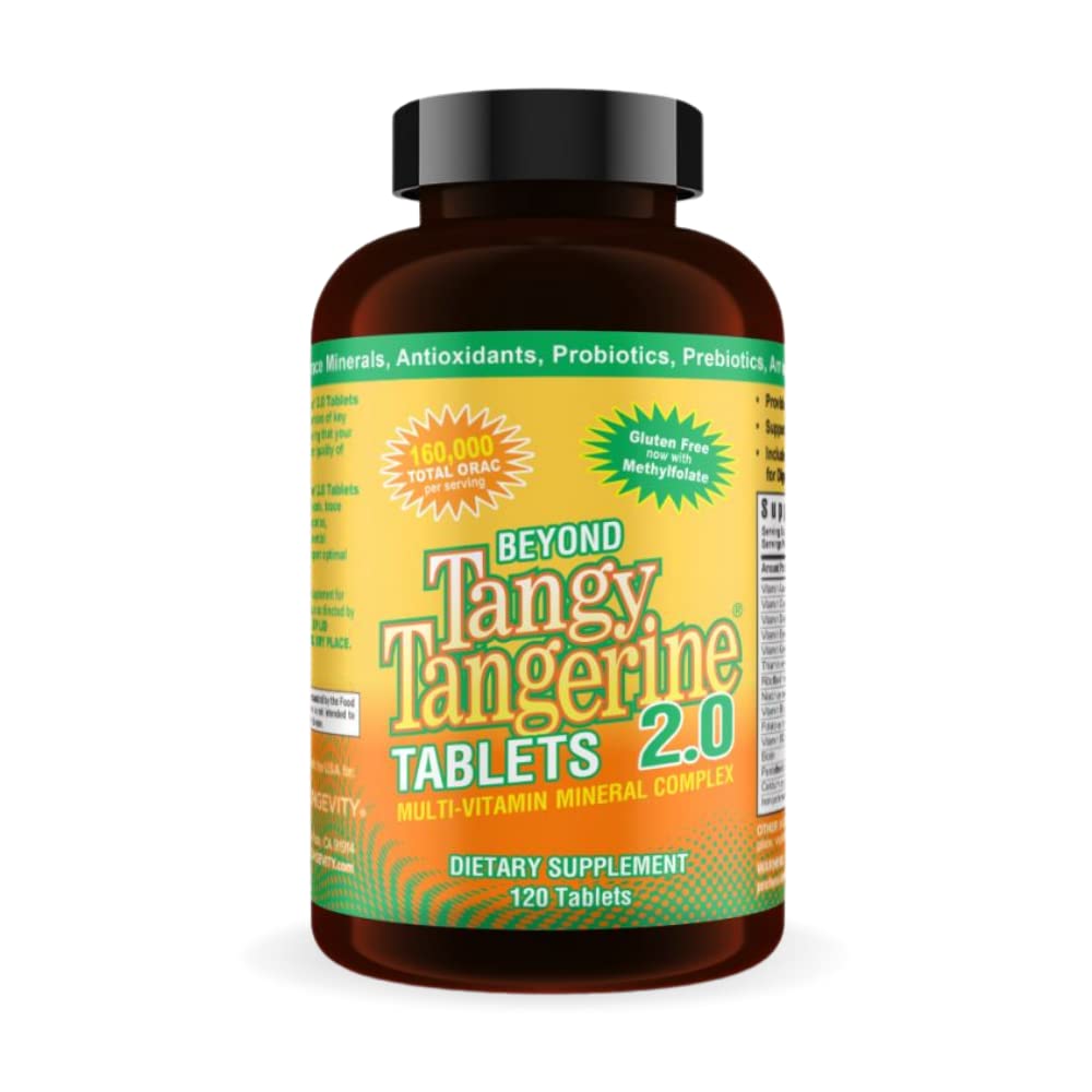 Youngevity Beyond Tangy Tangerine 2.0 Multi-Vitamin & Mineral Complex - Made with Natural & Whole Foods | 160,000 ORAC | 120 Tablets | 1 Bottle Youngevity buy supplements canada