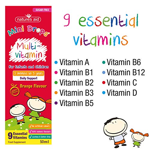 Natures Aid Mini Drops Multi-vitamin for Infants and Children, Sugar Free, 50 ml Natures Aid buy supplements canada