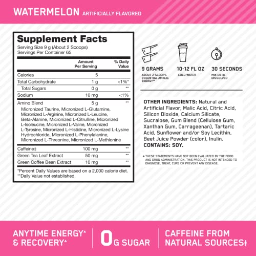 Optimum Nutrition Amino Energy - Pre Workout with Green Tea, BCAA, Amino Acids Optimum Nutrition buy supplements canada