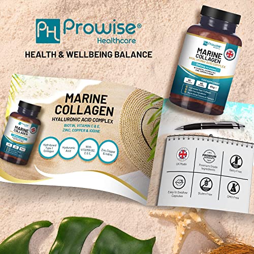 Marine Collagen with Hyaluronic Acid 1100mg | 90 Collagen Capsules High Strength for Women & Men PH PROWISE Healthcare buy supplements canada