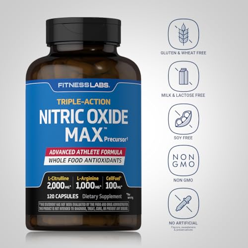 Fitness Labs Nitric Oxide Supplement | 3000mg | 120 Capsules | Nitric Oxide Pre Workout Fitness Labs buy supplements canada