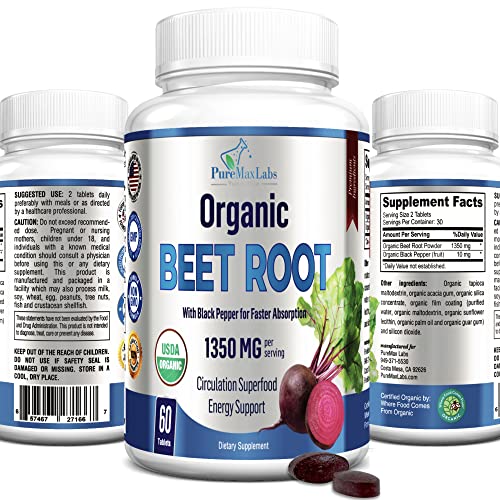 YUMMYVITE Organic Beet Root Powder Tablets - 1350mg with Black Pepper for Faster YUMMYVITE buy supplements canada