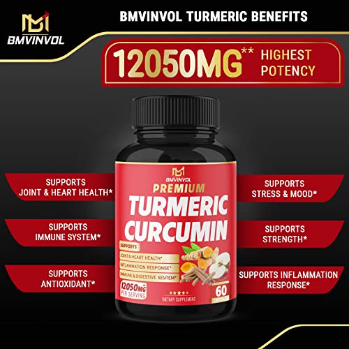(2 Packs) Premium Turmeric Curcumin Supplement 12050mg with Ginger, Apple Cider Vinegar BMVINVOL buy supplements canada