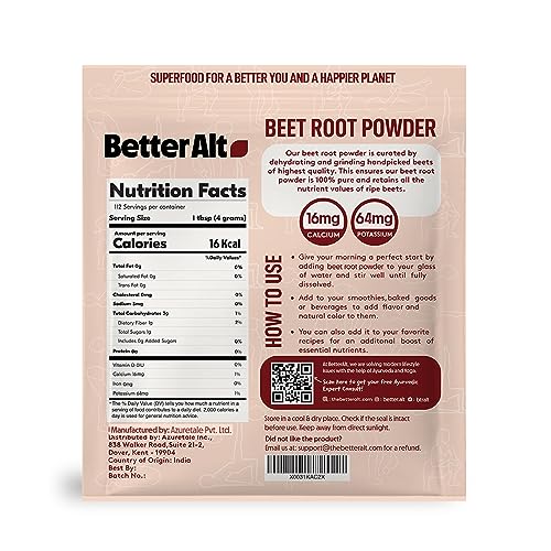 Better Alt Beet Root Powder - 16oz, 100% Natural Nitric Oxide Booster, Beet Juice Powder Better Alt buy supplements canada