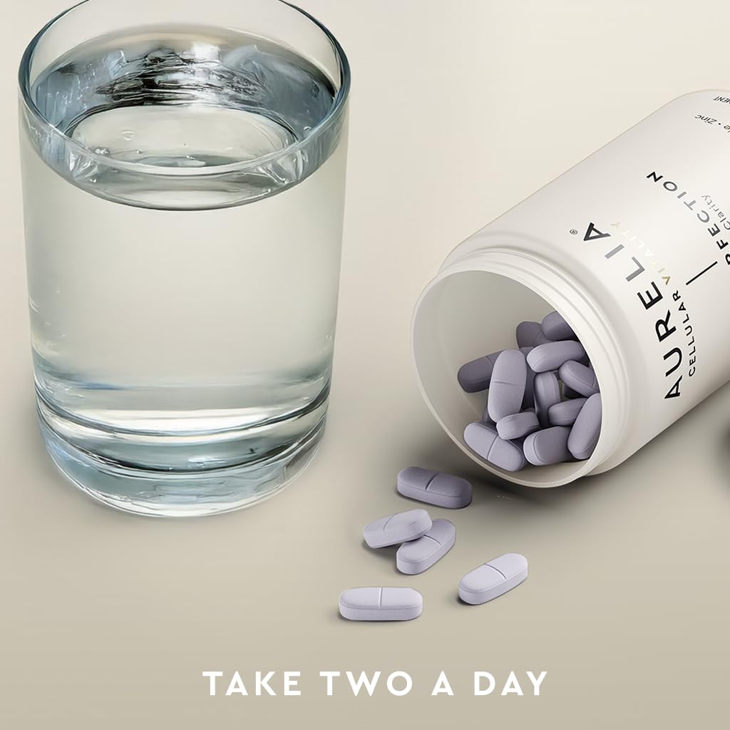 AURELIA Skin Perfection | Advanced Cellular Anti-Aging Supplement | Enhance Skin Clarity, & Tone | with Zinc, Resveratrol, Niacinamide, Ergothioneine, & Vitamin C AURELIA buy supplements canada