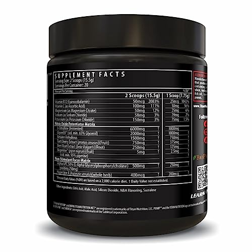 Pump- Nitric Oxide Boosting Stack Stim Free: Loaded with Citruline Malate for Maximum Titan Nutrition buy supplements canada