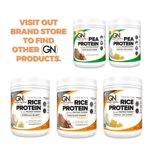 Growing Naturals | Vanilla Raw Pea Powder 15g Plant Protein | 2.8G BCAA, Low-Carb Growing Naturals buy supplements canada