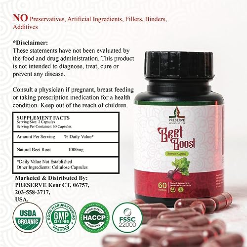 PRESERVE Organic Beetroot casules 16,000mg Per Serving, Natural Monthly Supplement PRESERVE buy supplements canada