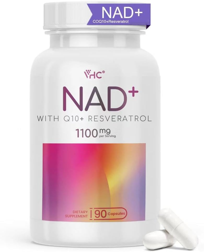 VHC NAD+ Supplement, NMN Alternative Liposomes with CoQ10, Trans-Resveratrol for Women & Men,Support Energy, Anti-Aging,Focus,90 Capsules VHC buy supplements canada