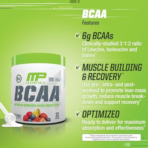MusclePharm Essentials BCAA, Fruit Punch - 30 Servings Muscle Pharm buy supplements canada