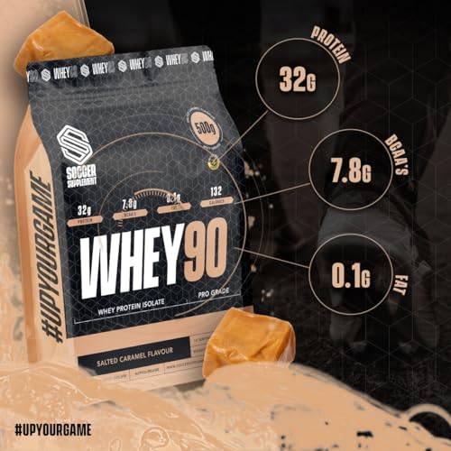 Whey90 Salted Caramel 1kg Whey Protein Isolate- by Soccer Supplement, 32 Grams SOCCER SUPPLEMENT buy supplements canada