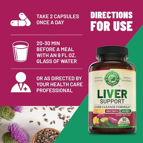 Liver Cleanse Detox & Repair Formula. Liver Support Supplement with Dandelion Root Silymarin WHOLE WORLD WELLNESS buy supplements canada